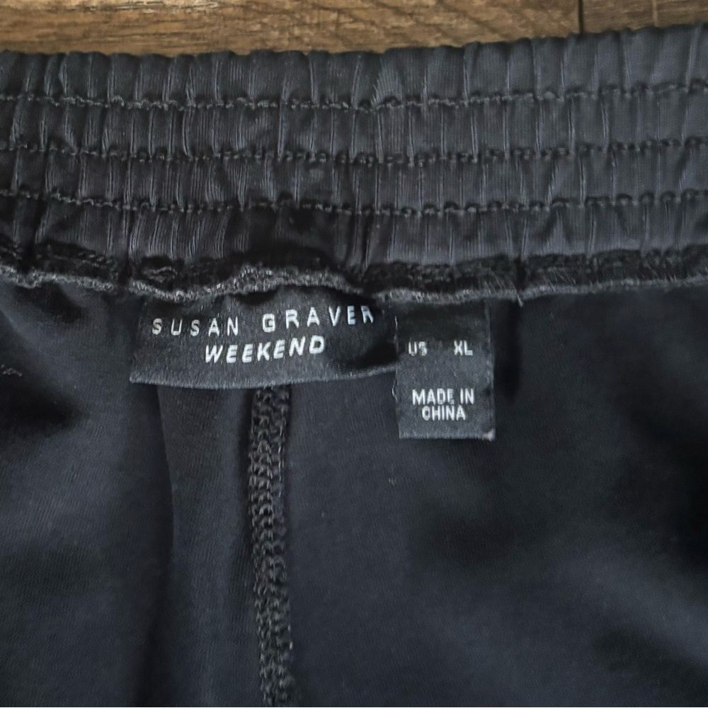 Susan Graver Weekend women’s size XL 18-20 black pull on cargo Capri ankle pants - Picture 4 of 9
